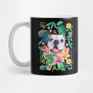 Tropical White English British Bulldog 2 Mug